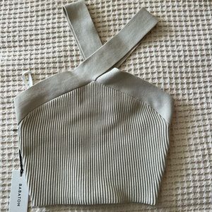 Aritzia babaton Sculpt Knit Criss Cross Cropped Tank